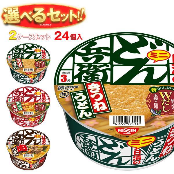 送料無料 日清食品 日清のどん兵衛ミニ 選べる2ケースセット ×24(12×2)個入