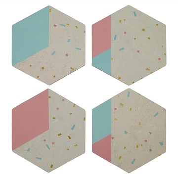 Premier Mimo 軟木杯墊 Set 4個 PVC塑料  12 x 10 x 0.5cm  幾何