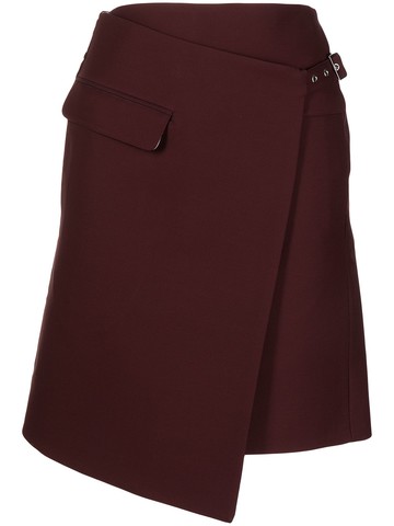 Peter Do - high-rise straight skirt - women - Virgin Wool/Viscose - 36 - Red