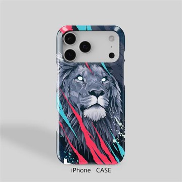 創意獅子頭像簡約適用于iPhone16ProMax輕薄15適用于14蘋果13手機殼12不掉色11環保硬殼磨砂散熱半包保護殼
