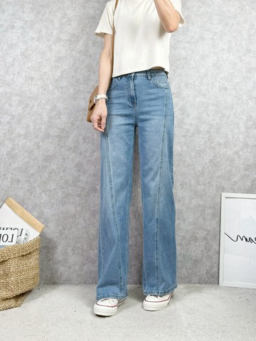 3D修飾線設計★打造自然延伸腿型比例寬褲    搶手預購3月底