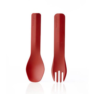 【Humangear】GoBites 叉子湯匙雙件組 - 紅-行動