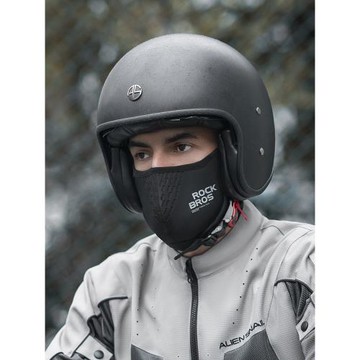 洛克兄弟保暖騎行面罩抓絨防風圍脖男女戶外護臉口罩摩托車秋冬季