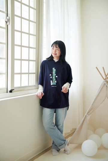 麻糬兔101-斗篷外套(藏青色)