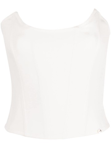 NISSA - zip-fastening corset top - women - Polyester/Spandex/Elastane/Nylon/Polyester - 40 - White