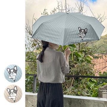 【大振豐洋傘】飛蘭蔻 哈囉狗狗 抗UV 防曬 自動開收傘 黑膠