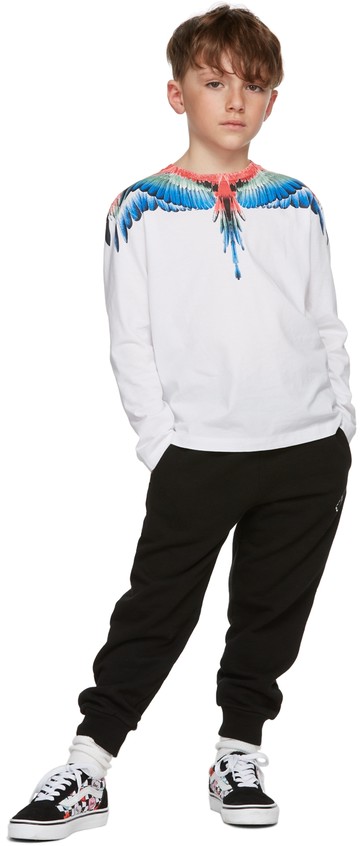 Marcelo Burlon County of Milan 黑色 Tempera Cross 儿童运动裤