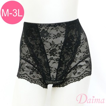 內褲 (M-XXXL) 白石墨烯抗菌蕾絲蜜臀褲_黑色#177