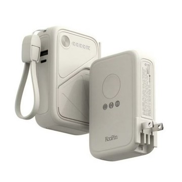 KooPin 固態行動電源 10000mAh 無線充電 自帶插頭