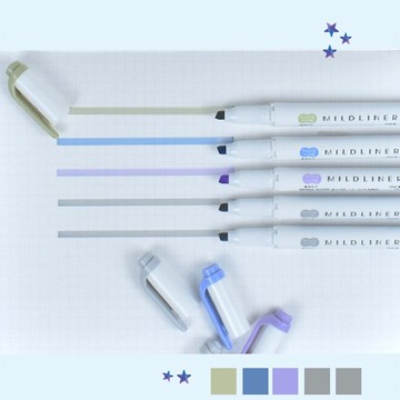 MILDLINER Zebra 伊藤手帳原創精選 灰色2本 星空精選