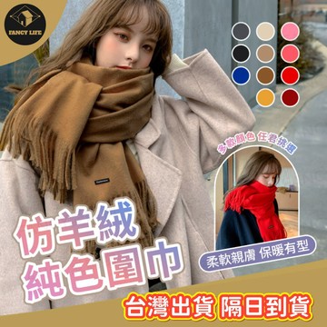 蝦皮隔日到貨【台灣出貨免運 仿羊絨純色圍巾】圍巾 圍脖 脖圍 日系仿羊絨針織圍巾 寒流圍巾 保暖圍巾 韓風保暖圍巾