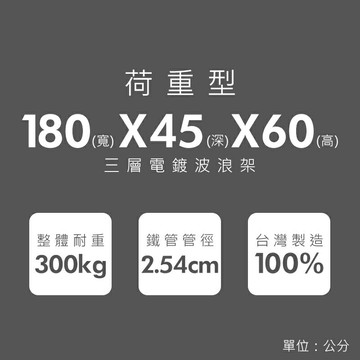 倉庫架/置物架 荷重型 180X45X60公分 三層電鍍(鎖管)波浪收納架 超強耐重 dayneeds