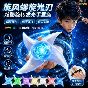 爆旋旋風光刃 可旋轉手裡劍發光道具 動漫 COS 周邊雷射爆款玩具 二次元收藏擺飾禮物 鳴人旋風螺旋光刃 火影螺旋丸