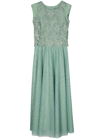 D.Exterior - lace-panel maxi dress - women - Polyester/Acetate/Elastane - 46 - Green