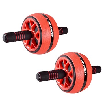 LEADER X 進階核心訓練健腹輪 附跪墊 靜音耐磨 滾輪  紅色  單一型號