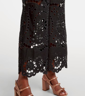 Zimmermann Pop embroidered linen wide-leg pants
