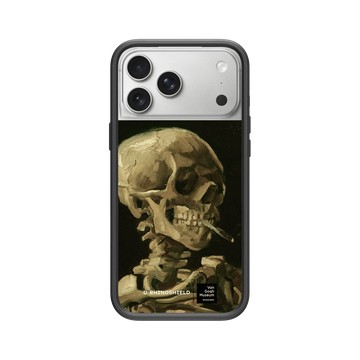 iPhone 17 Pro Max Mod NX -邊框背蓋組合 (相機按鈕) 黑 - Van Gogh Museum - Crâne de squelette fumant une cigarette