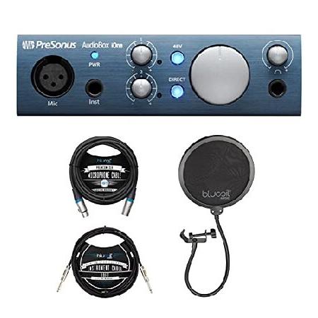 PreSonus AudioBox iOne 2x2 USB iPad Audio Interface for Mac, Windows, iOS Bundle with Blucoil 10-FT Balanced XLR Cable, Pop Filter Windscre 並行輸入品