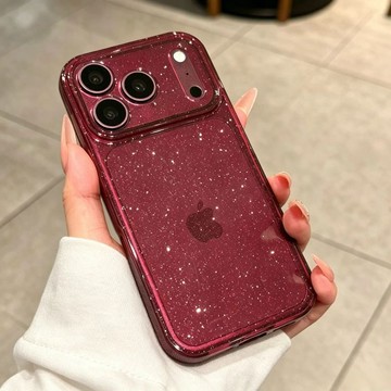 18新色櫻桃紅 不沾指紋 不發黃 閃粉TPU 高透軟殼 防摔殼 用於iPhone 18 17 手機殼 15 14 13