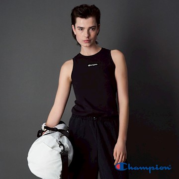 Champion 官方直營-女款 基本 印花坦克背心(黑)