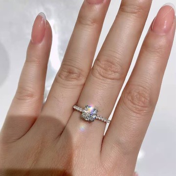 隔日到貨 凡爾賽 0.5克拉 50分 莫桑鑽 八心八箭 完美切割 戒指 奧地利水晶鑽 固定戒圍A258 A259