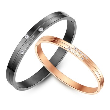 情侶手環．真愛．客製刻字．白鋼手鐲