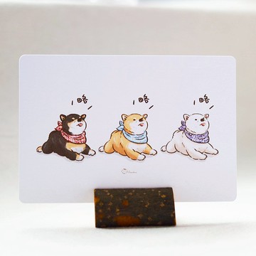 柴柴吐舌頭 明信片