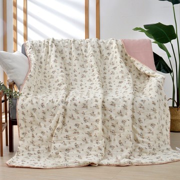 La Belle 雙層泡泡紗 純棉 抗菌 親膚 涼被 5x6.5尺 夏夜夢語 可水洗 空調被 格蕾寢飾