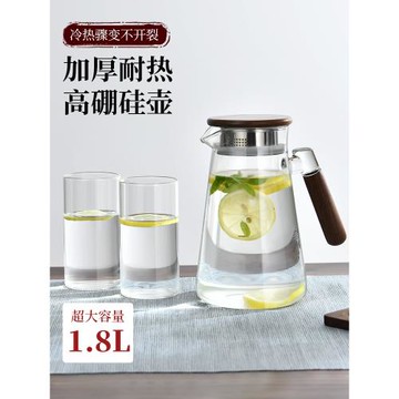 玻璃冷水壺家用2025新款耐高溫泡茶壺大容量涼水壺冰箱涼水杯套裝