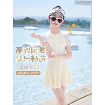 回力兒童泳衣女童2026新款夏季女孩連體游泳衣中大童寶寶甜美泳裝