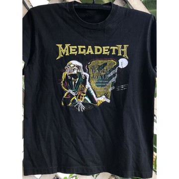 Megadeth搖滾樂隊激流金屬小領口潮牌短袖oversize男女高街T恤潮
