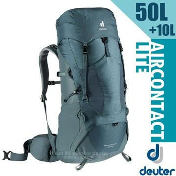 【Deuter】Aircontact Lite 50+10L 專業輕量減震拔熱透氣背包(速調肩帶系統)3340521 深灰藍
