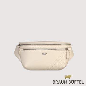【BRAUN BUFFEL】墨菲斯 腰胸包-粉筆白(德國小金牛台灣總代理)/BF524-07-CK