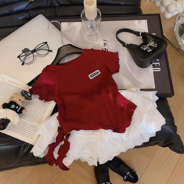 買到賺到🤑2026夏季新款女童純色仙氣韓系氣質百搭時髦穿搭洋氣女童T恤短袖ZBKJ