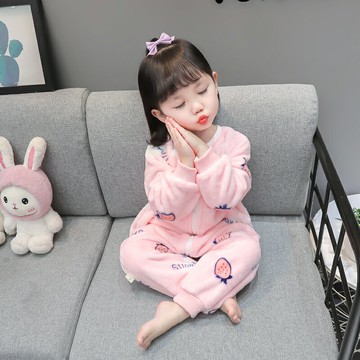 兒童體睡衣 可愛睡衣 保暖睡衣 兒童連體睡衣珊瑚絨秋冬寶寶防踢睡袋女童法蘭絨爬服小童加厚保暖『ZW4999』