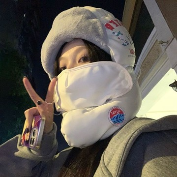 雷鋒帽女冬季加絨加厚防風面罩保暖帽子電動車騎行頭套護耳棉帽  保暖帽子 騎行帽子 防風帽子 帽子 冬季帽子