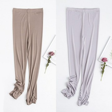 現貨+預購 頂級法式長褲絲質休閒褲天絲寬褲冰絲褲-七分彈力顯瘦糖果色小腳女褲子7色74lt87【獨家進口】【米蘭精品】