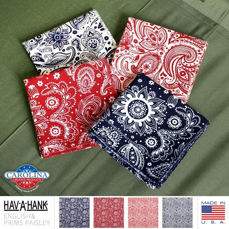 HAV-A-HANK ハバハンク MADE IN U.S.A. ENGLISH PRIMS ペイズリー