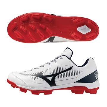 美津濃棒壘球鞋 MIZUNO Cushionrevo DIA 男女款 棒球鞋 壘球鞋 棒壘鞋 膠釘鞋 膠釘 寬楦 白黑紅