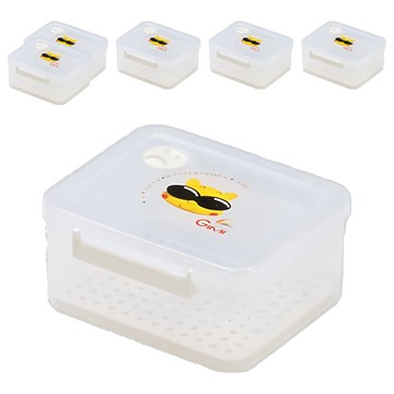 GIMI 吉米 透氣小保鮮盒 附網墊 1500cc  6個  1組