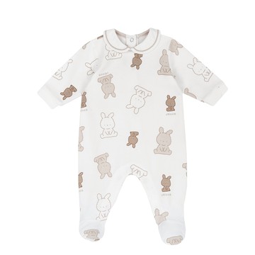 Lattee小兔-滿版印圖有領後開兔裝