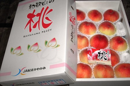 桃(もも)　桃(白鳳)１２～１５玉入　桃約４kg　和歌山県産の桃(もも)