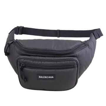 BALENCIAGA 巴黎世家 482389 Explorer 鋪棉厚尼龍胸口包/腰包.黑