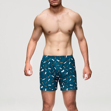 DADADO-棋開得勝 M-3L印花四角男內褲(土耳其綠) 天然絲光棉-吸濕排汗-GHQ513TG