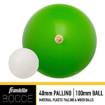 Franklin Sports 100mm ボッチェボールセット 木製ボッチェボール8個と