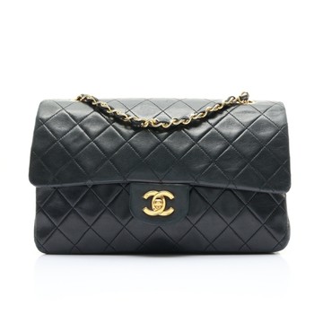 CHANEL 香奈兒 Classic 25 經典 鍊帶肩背包 黑色 菱格紋 羊皮 金扣 無卡 A01112 【二手名牌BRAND OFF】