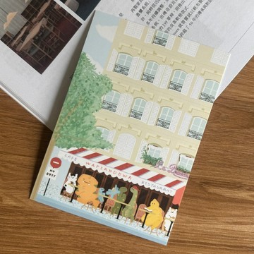 NO BUSY 恐龍 貓咪 明信片