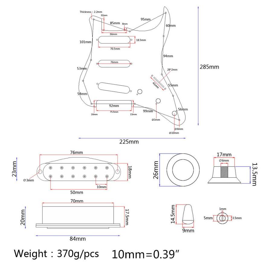 Loaded S-trat Pickguard Pickup Humbucker S-trat Pickguard Fit Fen-der S-trato-cas-ter S-tandard Modern S-tyle Loaded Pickguard Hh