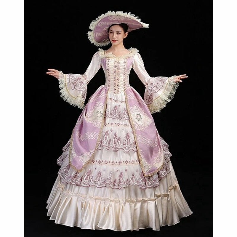 貴族 貴婦人ドレス ステージ 衣装 舞台 中世貴族風 お姫様 パーティー ファスナー 演奏会 ロングドレス 大きいサイズ ワンピース プリンセスライン 刺繍 長袖 通販 Lineポイント最大0 5 Get Lineショッピング