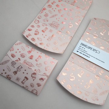 信封便箋 - 咖啡圖案(set 8)